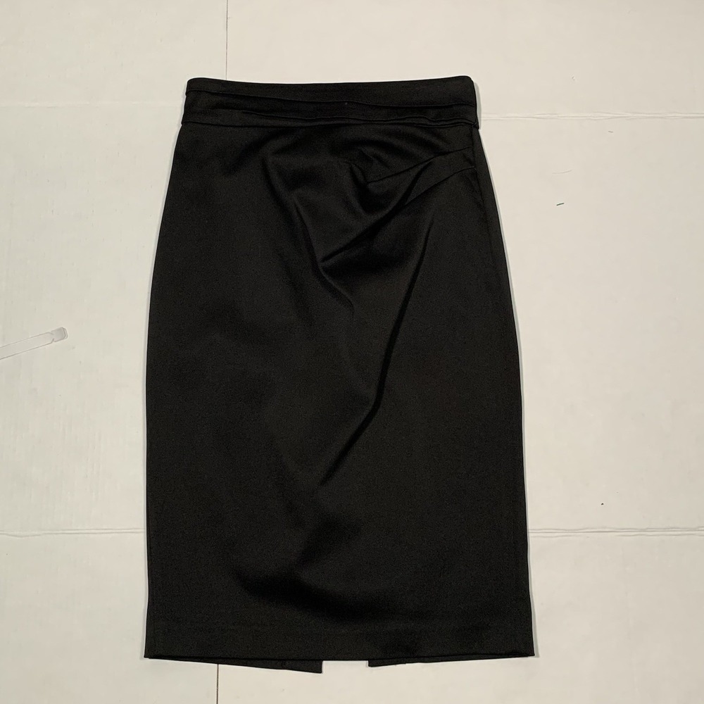 Badgley Mischka Skirt Size 2 Bodycon Pencil Ruched Front Dressy Night Out Black